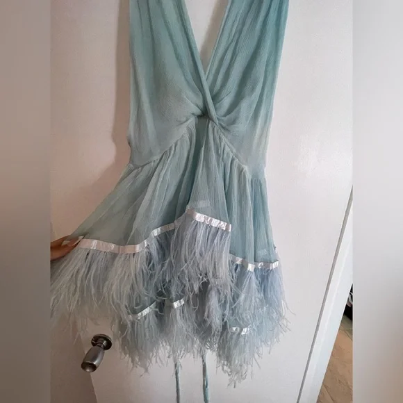 Dana Foley NYC Ostrich Feather Dress - Picture 2 of 7